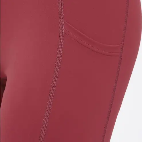 Berlook Activewear Dark Red Natural Waisted Leggings 25” Size M