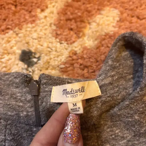 Madewell  Sweetheart Sleeveless Sweatshirt Peplum Top Gray $78 Womens Medium M