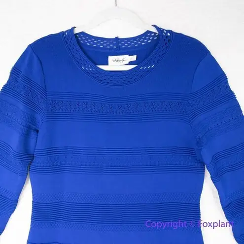 Eliza J New! Textured Fit & Flare Dress sweater knit in Cobalt blue, size L