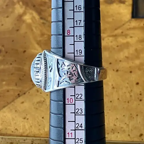 White Buffalo Turquoise Sterling Silver Ring Size 9