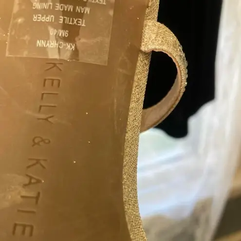 Kelly & Katie Sparkling Gold and Tan Heels 9