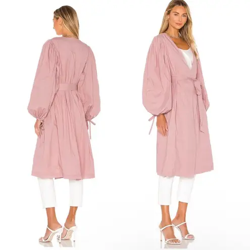 LPA Yulia pink trench Coat with self waist tie NEW