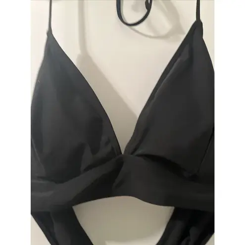 Women's Size 1XL Black Swim Top Tie Back Spaghetti Straps