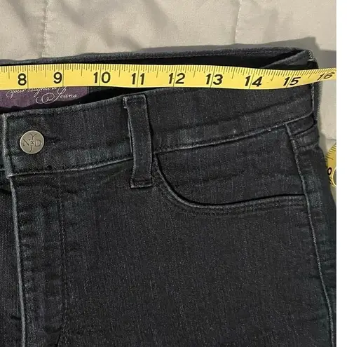 NYDJ Jeans Womens 12 Black Dark Wash Stretch Mid Rise Shaping Wide Leg Capri