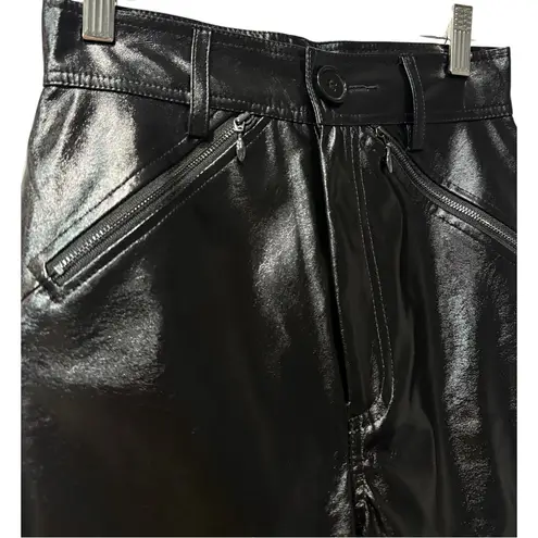 NWT Misha Bertha Black Vegan Leather High Waist Crop Flare Pants Size 2 $238