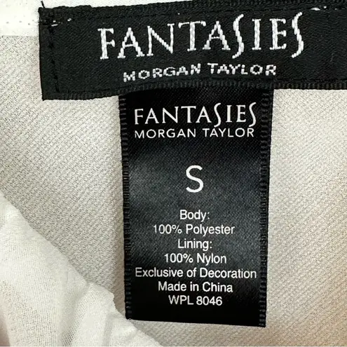 Morgan Taylor Fantasies White Pearl & Sequin Tiered Ruffle Nightie Chemise Small