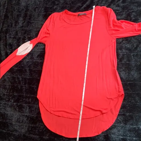 Solemio Coral Fitted Long Sleeve T-Shirt Cream Heart Patches at Elbows Small