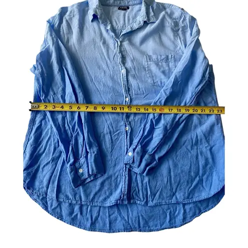 IZOD Women's Blue Blouse Long Sleeved Button Up Size XL Pocket