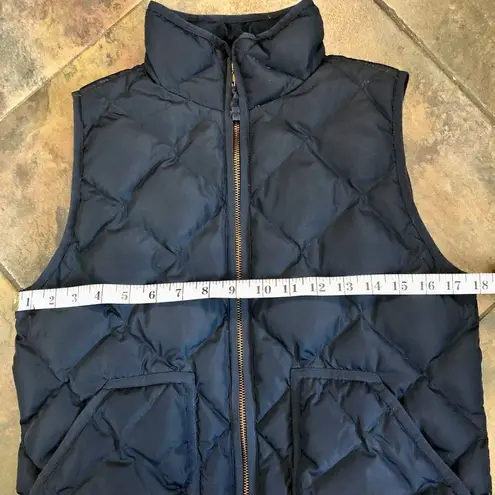J.Crew Women’s Puffer Quilted Vest Double Zipper Size S Black