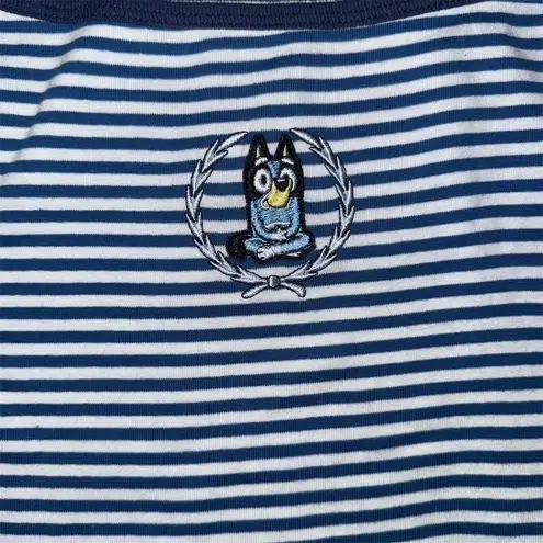 Bluey Women's Navy Striped Shirt Size S Long Sleeve Casual Top Blue