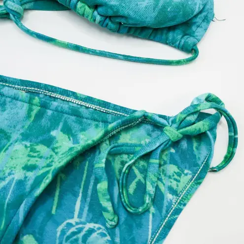 Blink Vintage 90s Teal Green Palm Tree Bikini Swimsuit