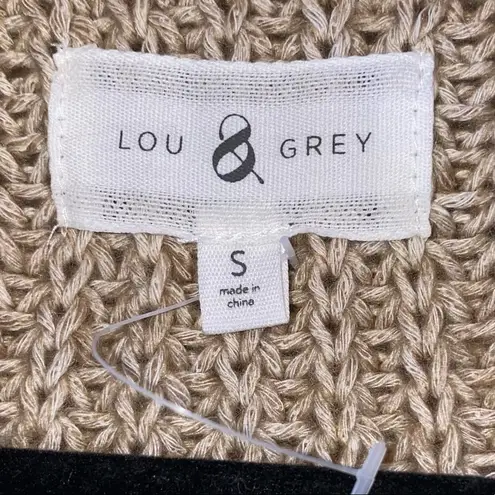 Lou & grey Lou & Gray Tan Knit Open Front Long Sleeve Cardigan Draped