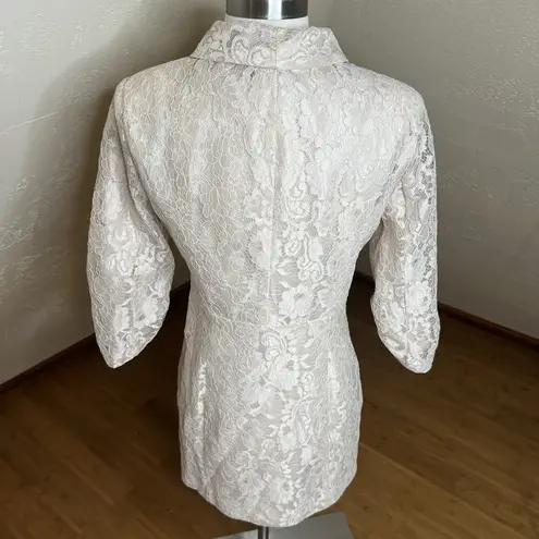 Lulus  Double Breasted Dress Size Small Beige Ronan Lace Mini‎ Cocktails Party
