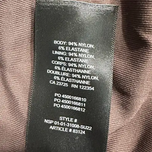 Babaton Aritzia Tank Bodysuit Women's Large Brown Ruched Contour Sweetheart