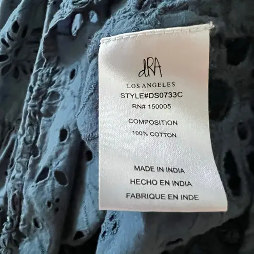 Anthropologie dRA Los Angeles Yara Eyelet Mini Dress L Cornflower Blue Cotton Size L