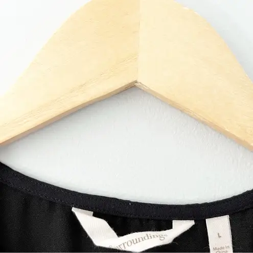 Soft Surroundings Black Sleeveless Blouse Enka Tank Top Shirt Size Large