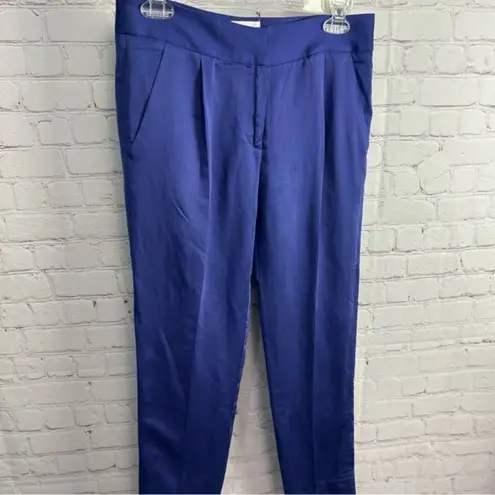 Milly Vintage USA made deep purple satin pants wide leg Zero dark academia chic