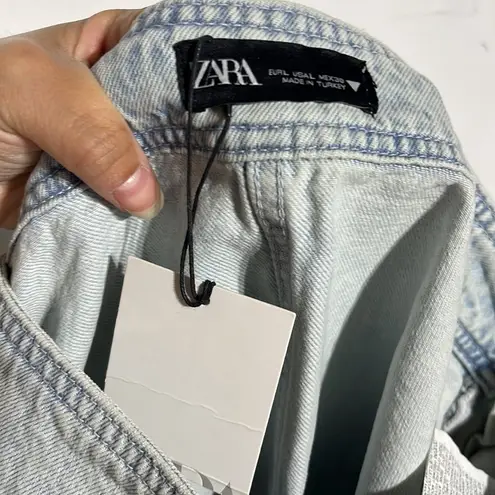 ZARA NEW  Light Wash Denim Skirt Size Large