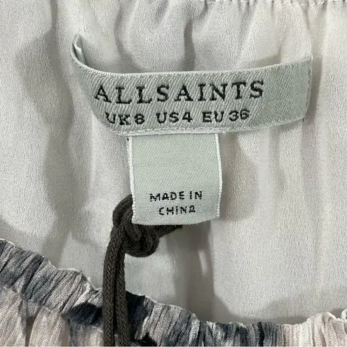 ALLSAINTS NWT All Saints Amara Laertes Midi Dress Size 4 Ecru Leopard Print Long Sleeve