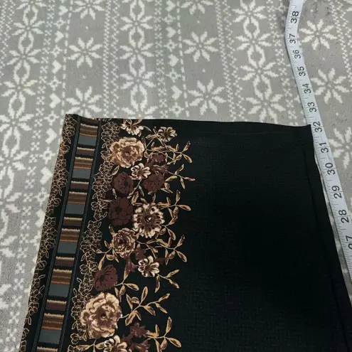 Susan Graver NEW Regular Printed Liquid Knit Pull-On Pants Black/Neutral Size 2X