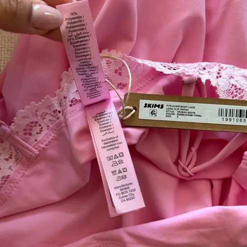 SKIMS Fits Everybody Lace Long Slip Dress in Bubblegum Tonal, Size Small