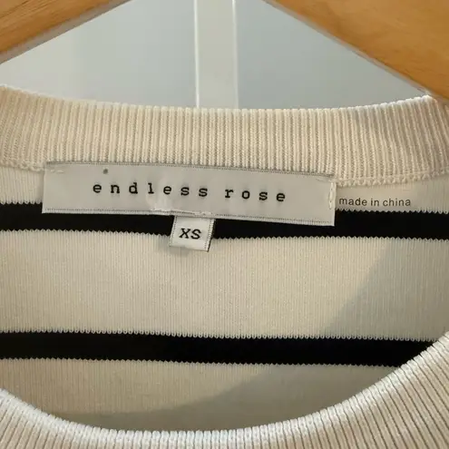 Endless Rose Striped Sleeveless Pleated Knit Top Shoulder Pads Size XS