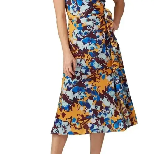 Prabal Gurung Collective Ochre Formal Side Ruffle Midi Dress Women's Size 6 Blue