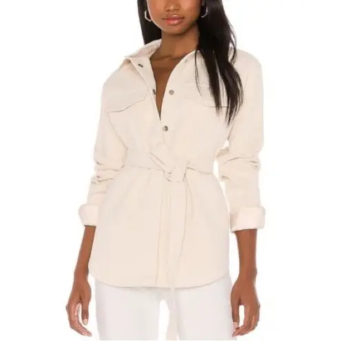 L'Academie NWT Lucie Shacket Collared Belted Button Down Shirt Jacket Canvas XL