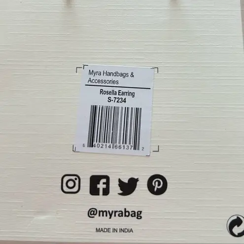 NWT Myra Bag Brown and White Hoop Earrings