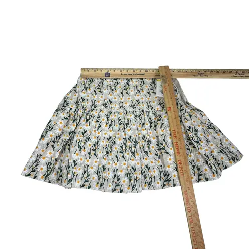 Avec Les Filles Embroidered Linen-Blend Floral Skirt Size 4 NWT