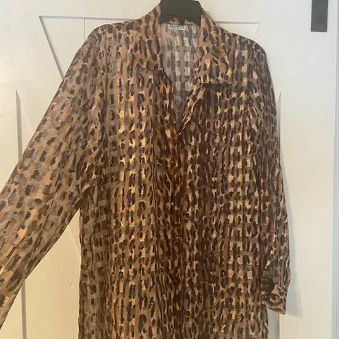 Allison Taylor Brown and Black Casual Button Down Shirt