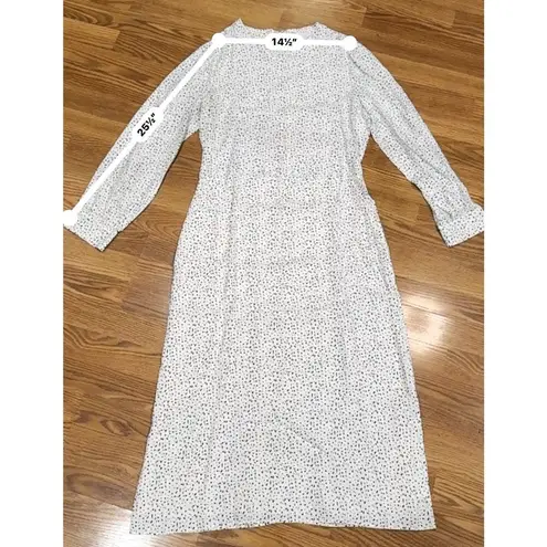 Goop G. Label White CITRINE PRINTED long sleeve midi DRESS size 12
