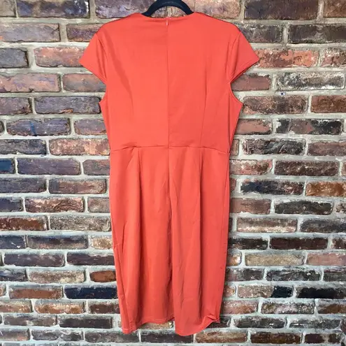 Grace Karin NWT Red Cap Sleeve Tie Waist Midi Cocktail Dress Women's Size Large