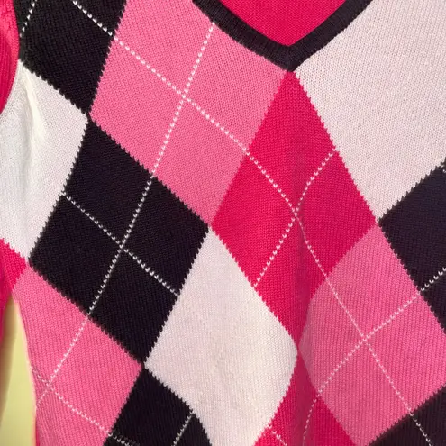 Rafaella Pink Argyle Sweater