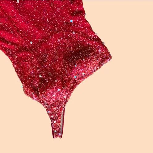 Tiffany Designs stunning vintage 90s red sequins one shoulder fishtail gown / formal dress š„