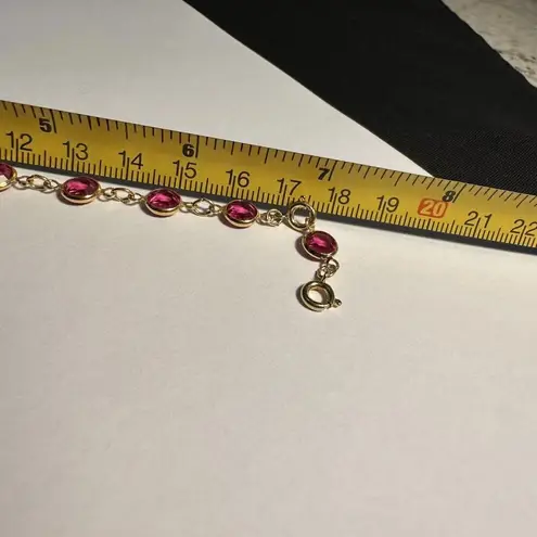 Swavorski Women’s Swarovski Crystal Gold Tone Pink Tennis Bracelet With Extension