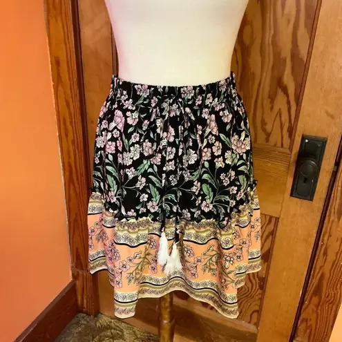 CDM Bright Floral Boho Mini Skirt Size M