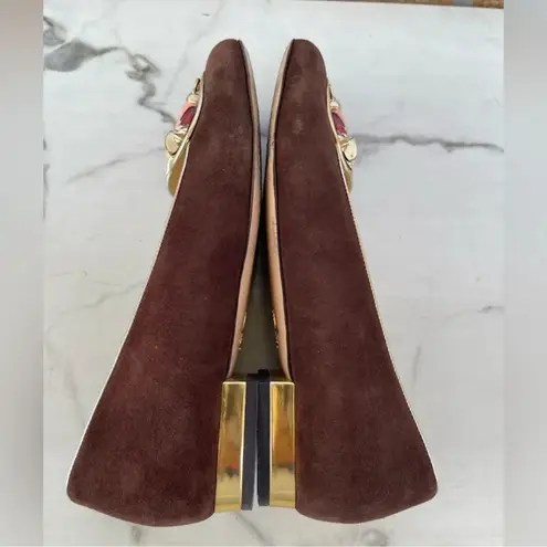 Charlotte Olympia brown suede Taurus Bull flats 35.1/2