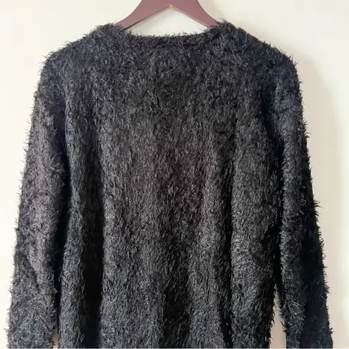 Koton Black Fuzzy Knit V