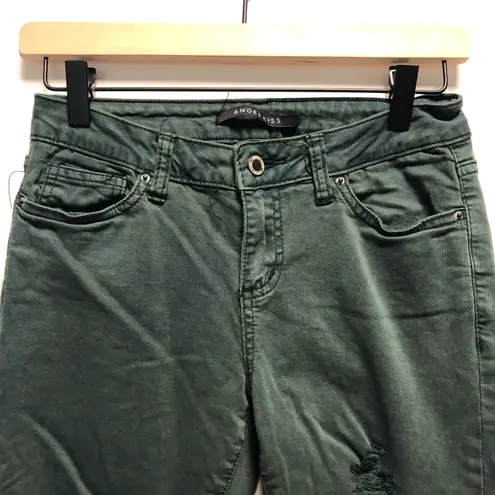 Angel Kiss Distressed Colored Jeans Green Small