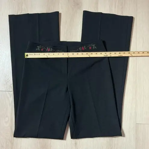 TALL GIRL Black Embroidered Flare Pants Women's Size 9 Polyester Blend