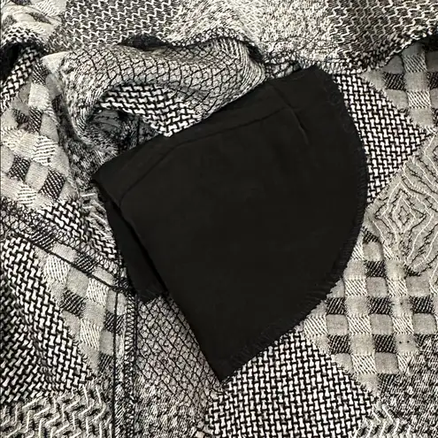 Caribe USA Gray Black Patchwork Knit Button Front Cardigan Jacket Women Medium