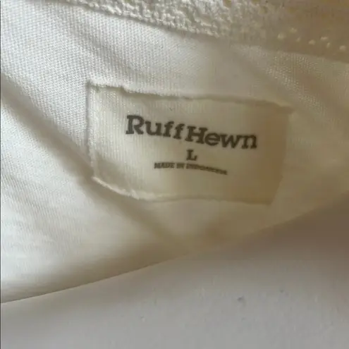 Ruff Hewn Cream decorative Buttons Long Sleeve Top