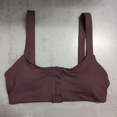 ANDIE Swim The Snap Scoop Top Cactus Flower Strappy Solid Bikini Top L New