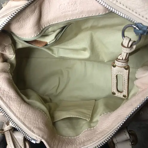 Chloé CHLOE PADDINGTON Blush Ivory Leather Paddington Handbag with Lock and Key