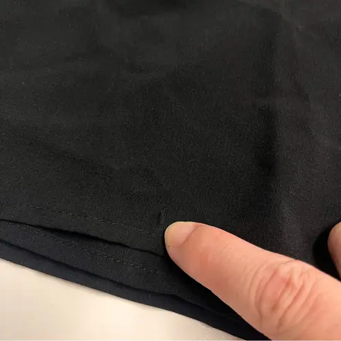 Coldwater Creek Imperfect black blouse large basic top roll tab sleeves minimal