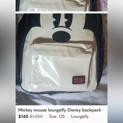 Lounge Fly Rare Disney Mickey Mouse big face backpack with ears