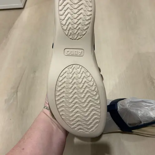 ABEO Oasis T Strap Sandals, Navy, 10 Neutral Blue