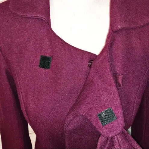 Escada Wool Evening Coat Burgundy Women's Coats Size 36 (eu)