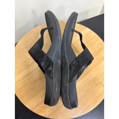 Aetrex Women's 9-9.5 Rita Black Adjustable Flip Flops Thong Sandals